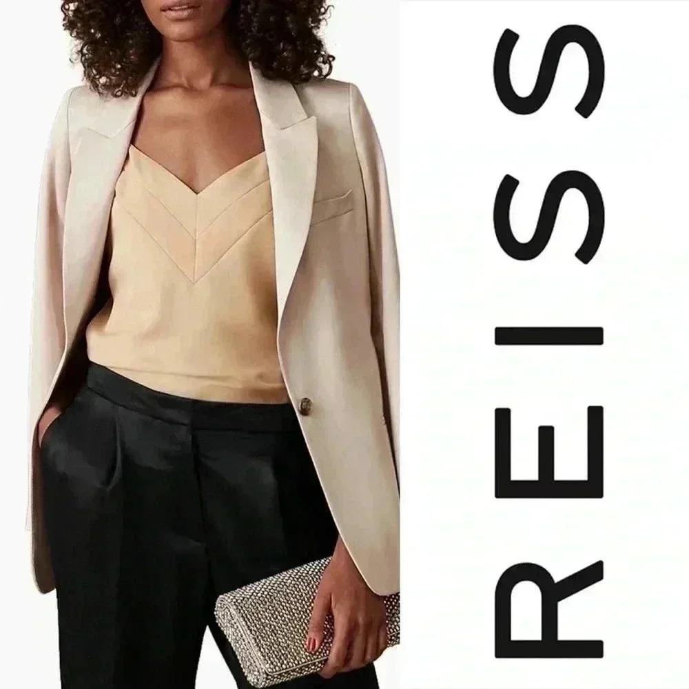 ❤️BNWT REISS Women’s Bethan V- neck Camisole in Champagne size 4